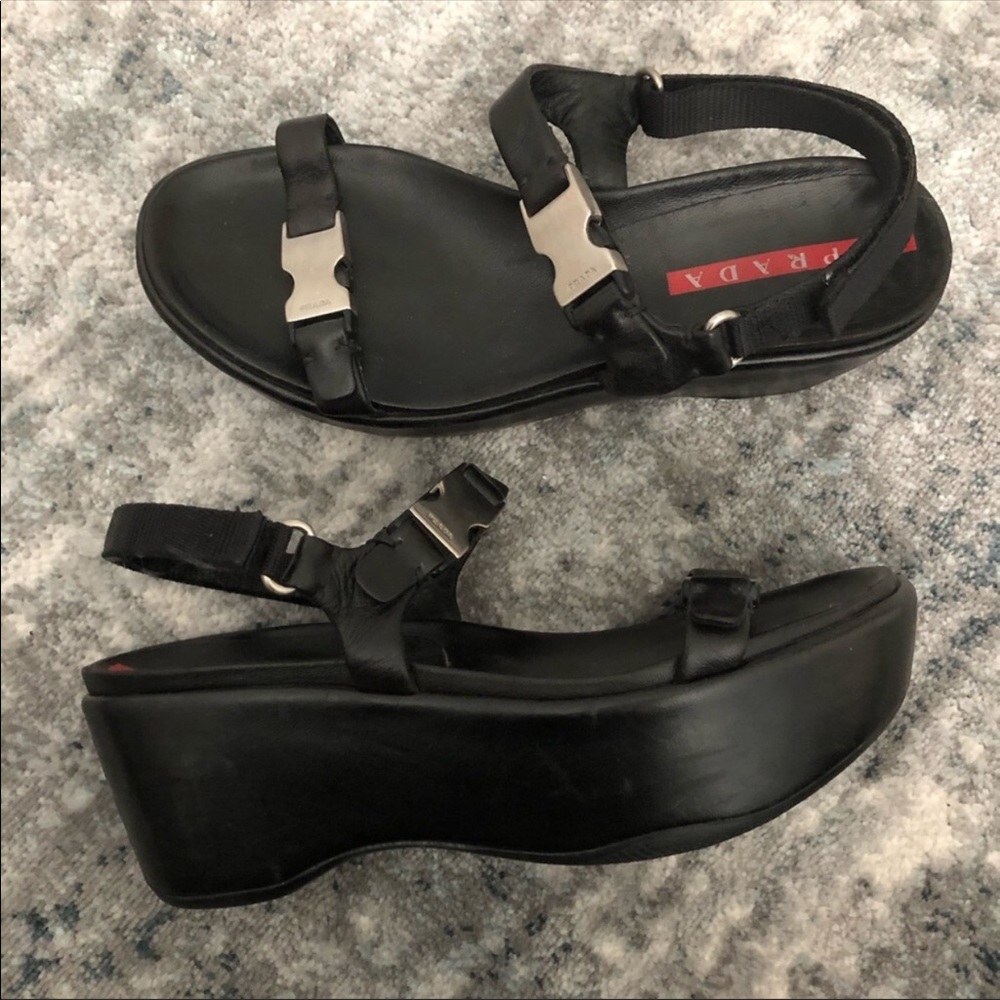 Prada Platform Buckle Sandal